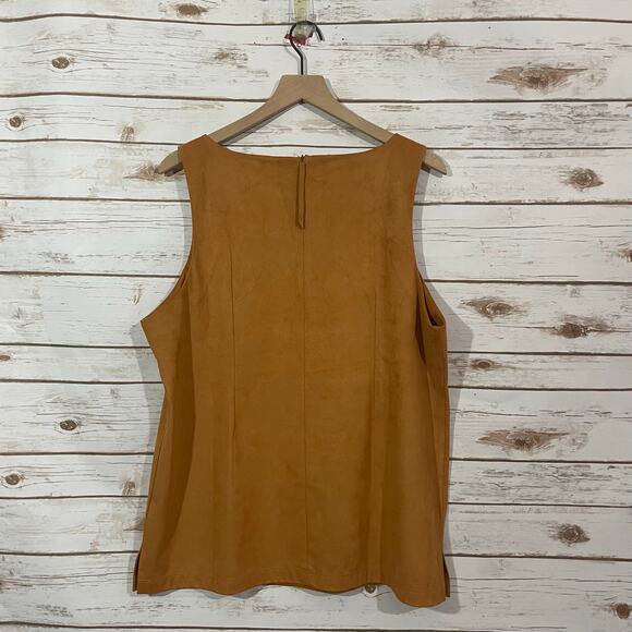 Soft Surroundings Constance Faux Suede Tank - Brown Sugar - XL - Picture 13 of 14
